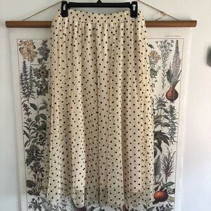 H&M Cream Polka Dot A-Line Skirt Medium